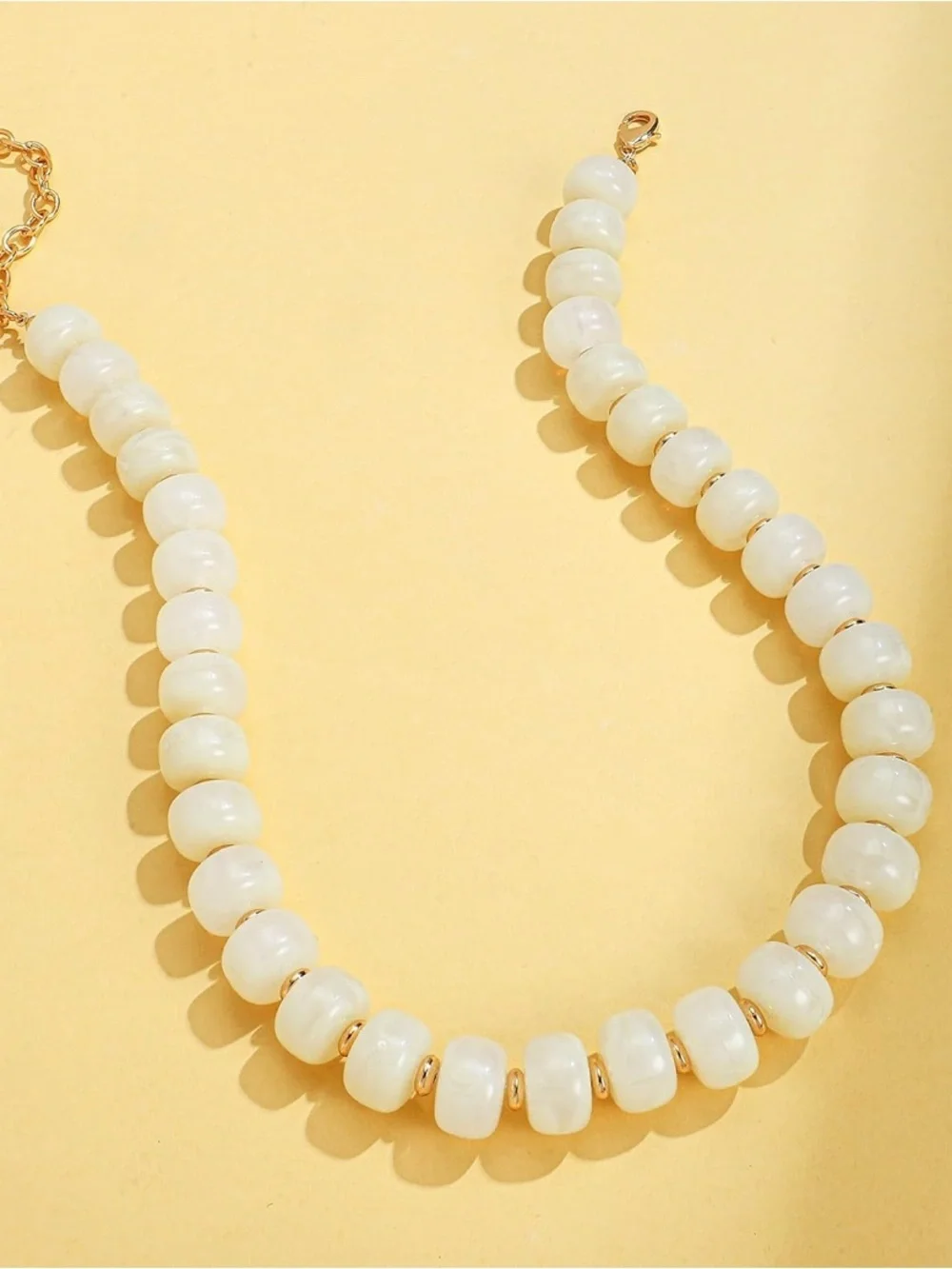 New! Statement Cream Beaded Necklace